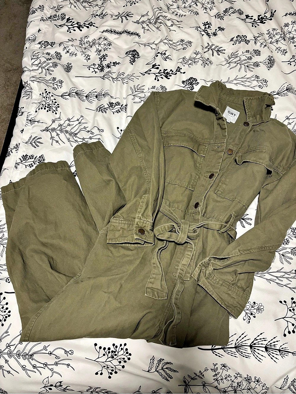 OAT Women's Olive Utility Jumpsuit Size Medium
